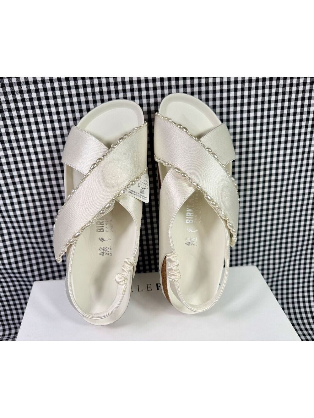 Birkenstock x Danielle Frankel Tulum Pearls Pearl White EU 42 US W11 NIB